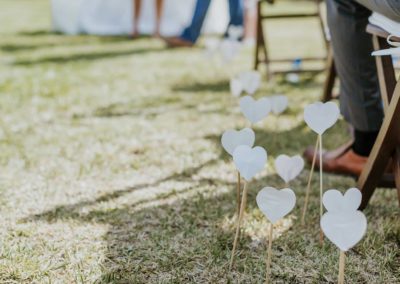hearts on sticks wedding ceremony